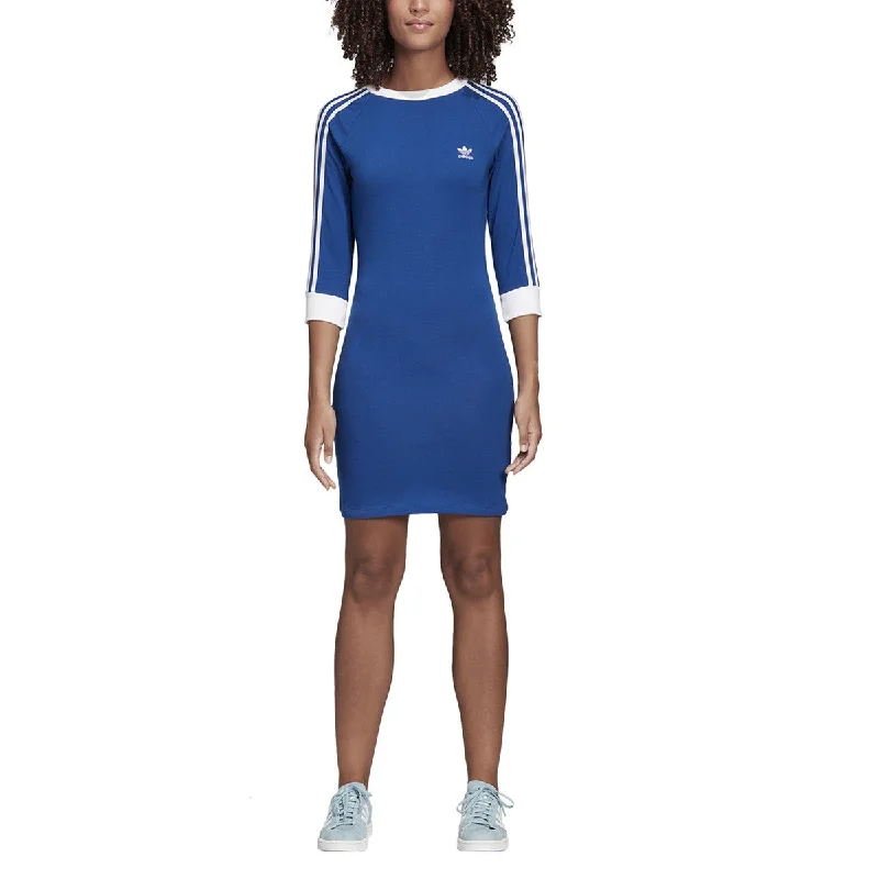 Adidas Women's Originals 3-Stripes Dress Dark Blue Tunics Summer linen