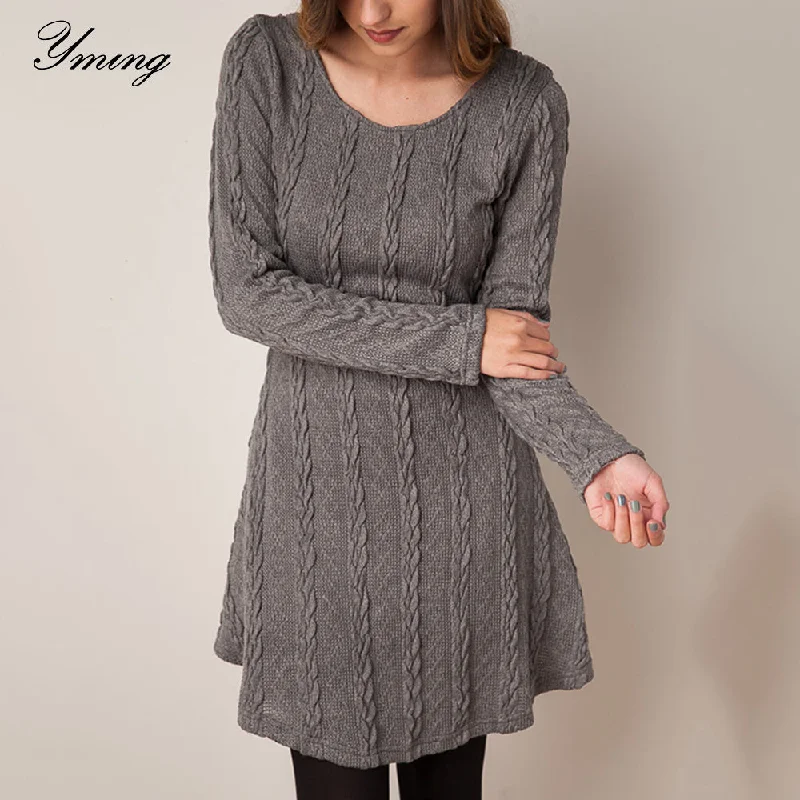 Winter Women Sweater Dress Oversized Twisted Long Sleeve Jumper Open Front Closed Front Wrap Front