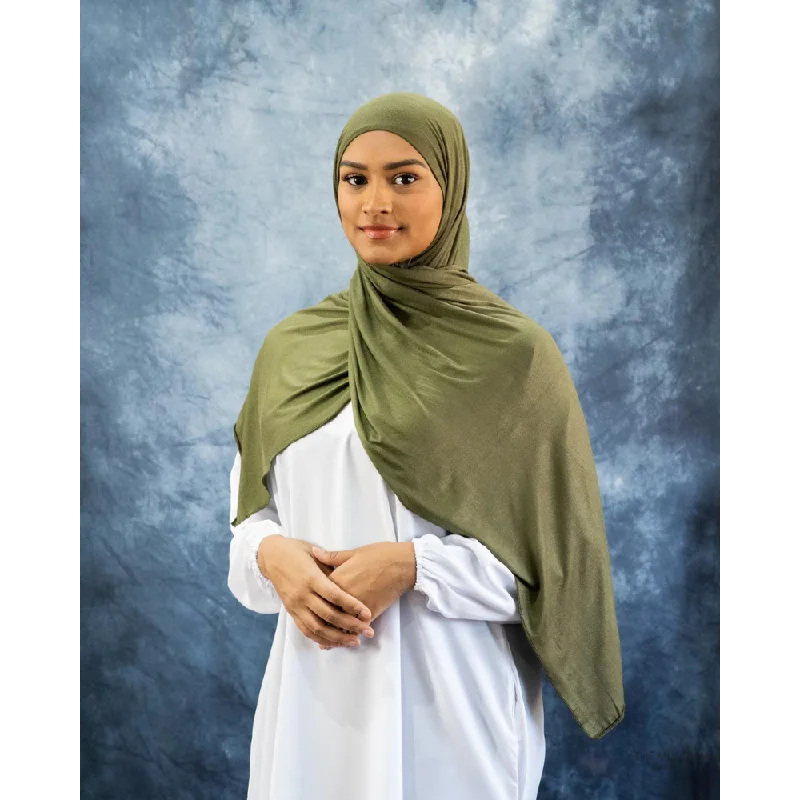 Moss Green Jersey Hijab Bohemian Jersey Tee