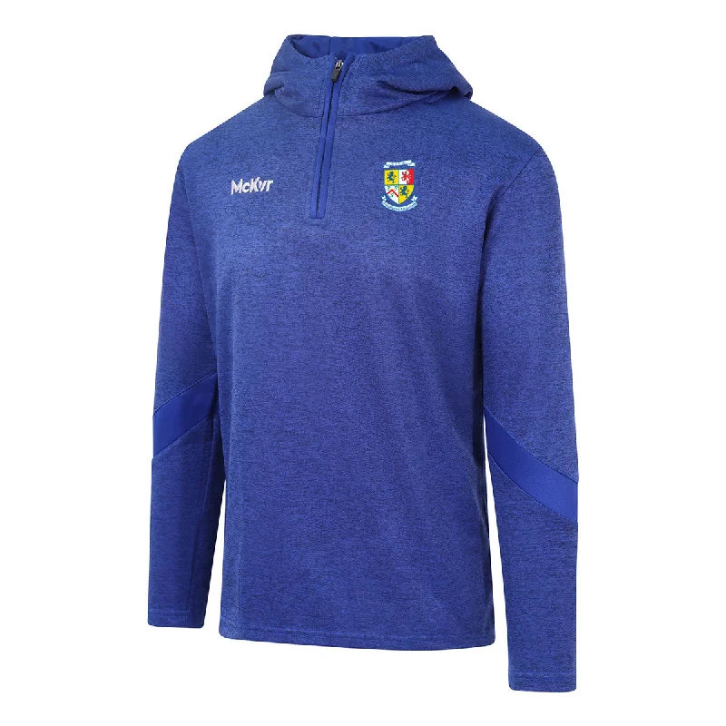 Mc Keever Navan O'Mahonys Core 22 1/4 Zip Hoodie - Adult - Royal Hoodie with Hem Applique Textured Unique