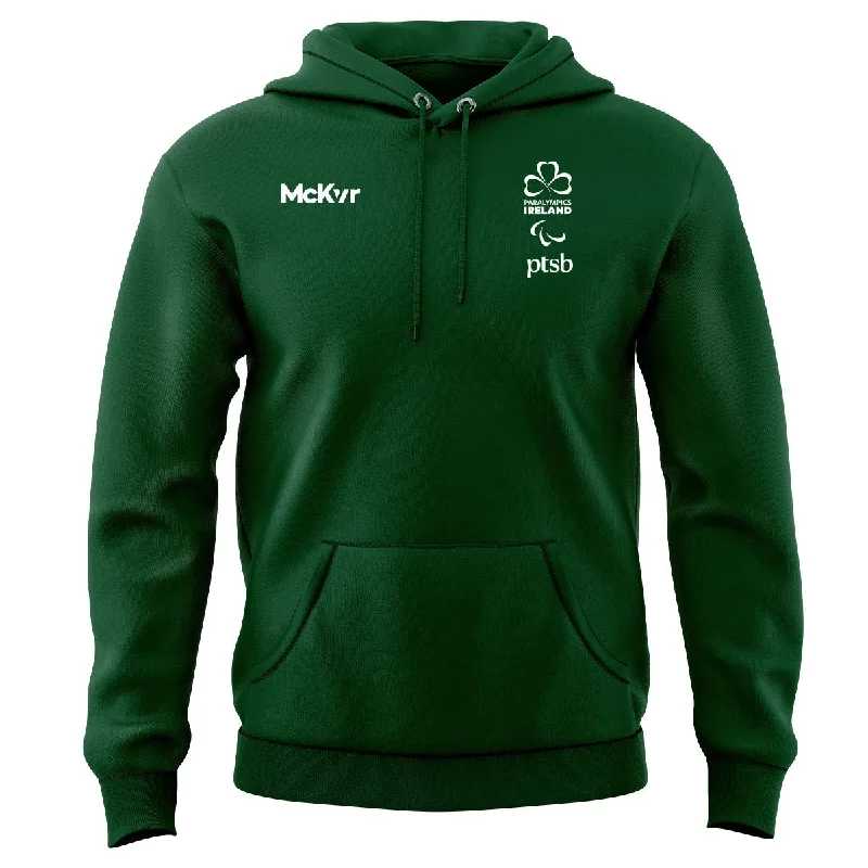 Mc Keever Paralympics Ireland Village Wear Hoodie - Adult - Green Hoodie with Turtle Neck Cozy Winter