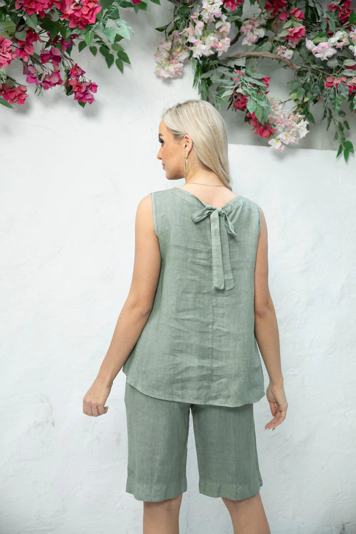 OFV - CARMEN'S  LINEN TANK TOP off shoulder tank