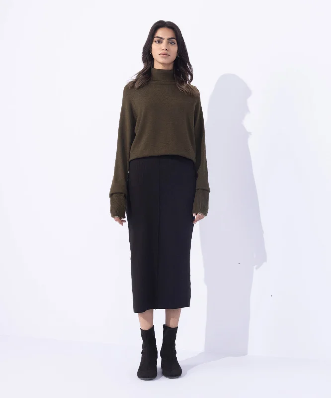 Ribbed Skirt silk skirt sleek