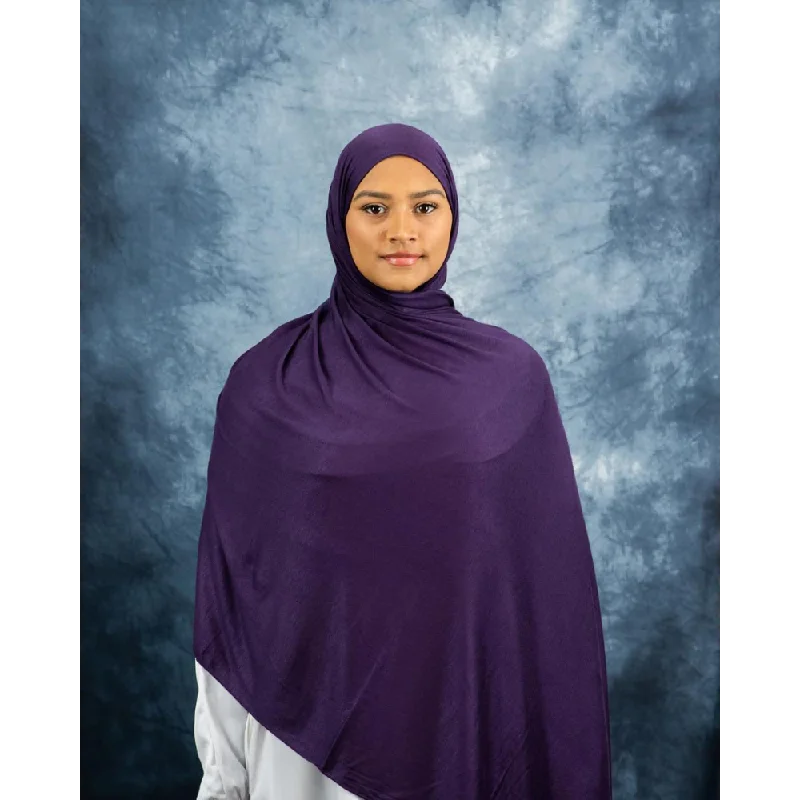 Jersey XL Hijab - Eggplant Purple Hemp Jersey Tee