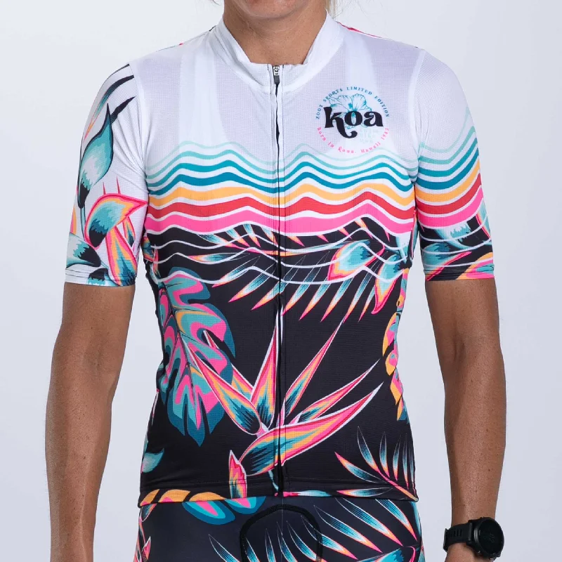 Womens LTD Cycle Aero Jersey - Koa Tropical Luxury Jersey Tee