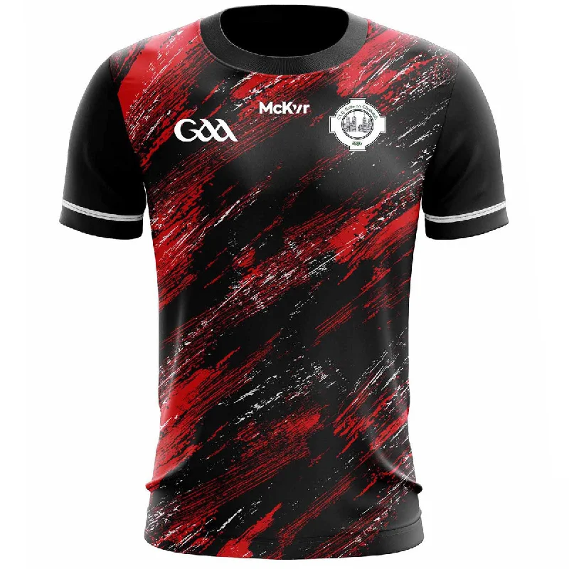 Mc Keever Ballincollig GAA Training Jersey - Adult - Black/Red Player Fit Daily Wear Jersey Tee