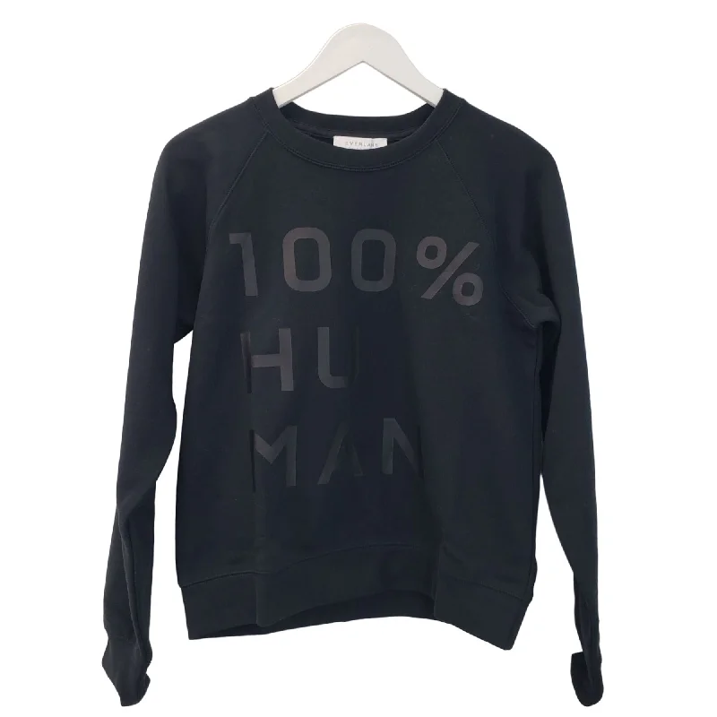 NWOT Everlane 100% Human Typography Crewneck Sweatshirt Size Small Hoodie with Toggle Buttons Decorative Unique