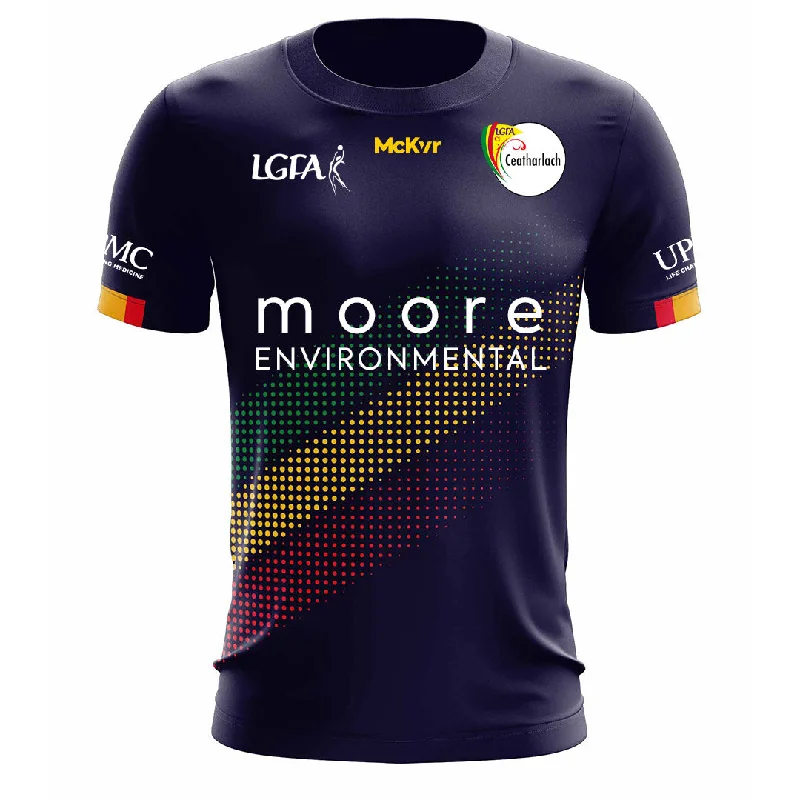 Mc Keever Carlow Ladies LGFA Official Away Jersey - Mens - Navy Ribbed Jersey Tee