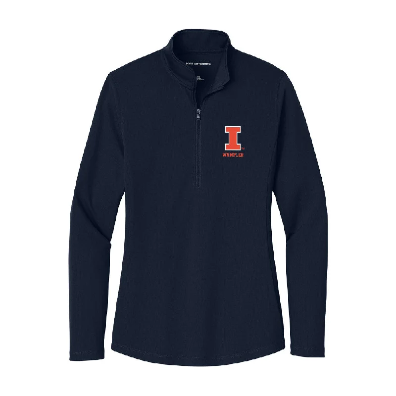 Illinois - NCAA Women's Soccer : Sophia Wampler - Women's Lightweight Quarter Zip Jacket Belted Jacket Elasticated Jacket Padded Jacket