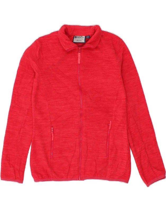 MOUNTAIN WAREHOUSE Womens Fleece Jacket UK 10 Small Red Pinstripe Hoodie Zip-Up Jacket Button-Up Jacket