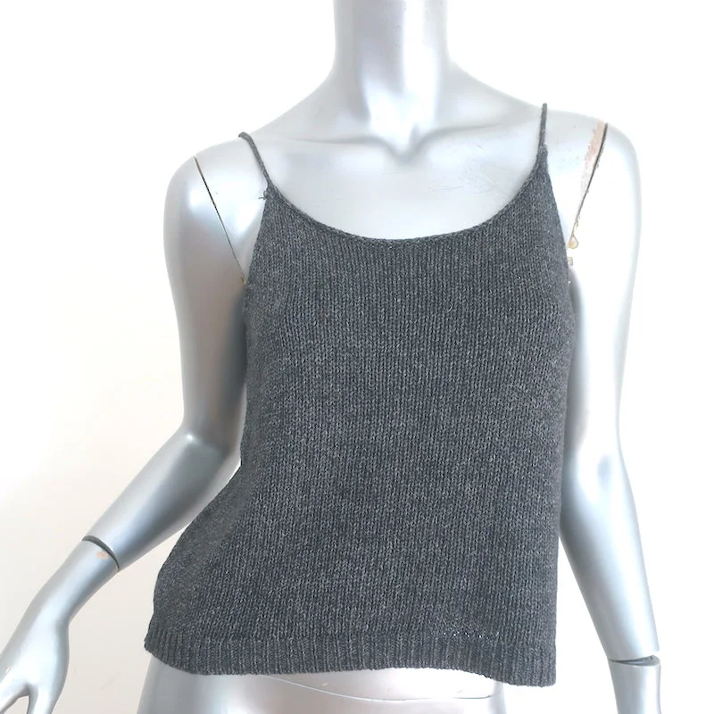 Jenni Kayne Knit Tank Top Dark Gray Size Extra Small open back tank