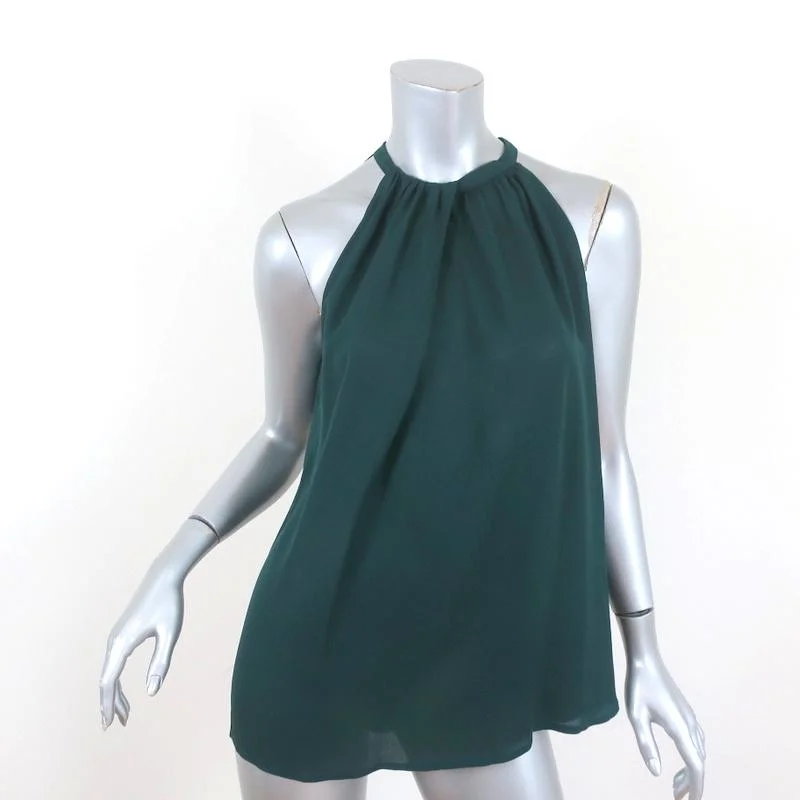 A.L.C. Tank Top Emerald Silk Size Small Halter Neck Blouse lavender tank top