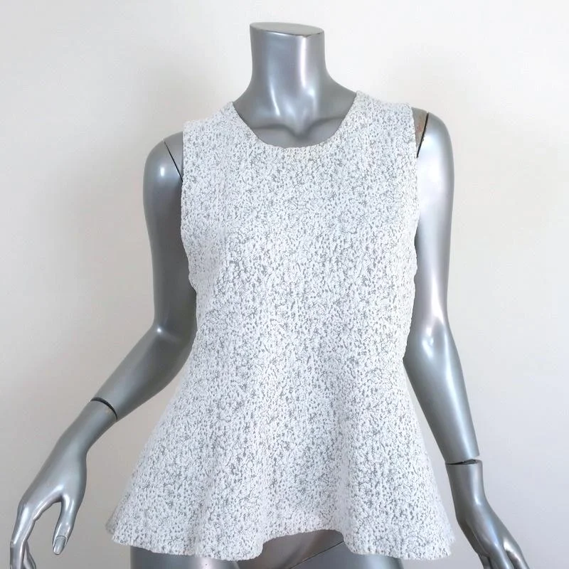 Theory Peplum Top Colisha Lustrate Cream/Gray Size Large Sleeveless Tank mint tank top