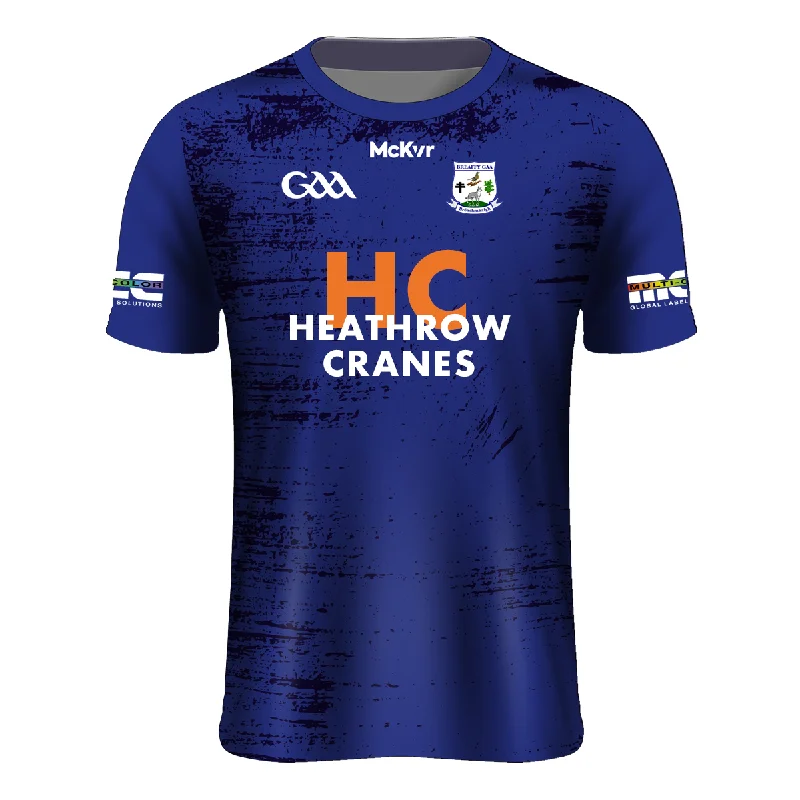 Mc Keever Breaffy GAA Official Training Jersey - Adult - Royal/White Tight Fit Linen Jersey Top