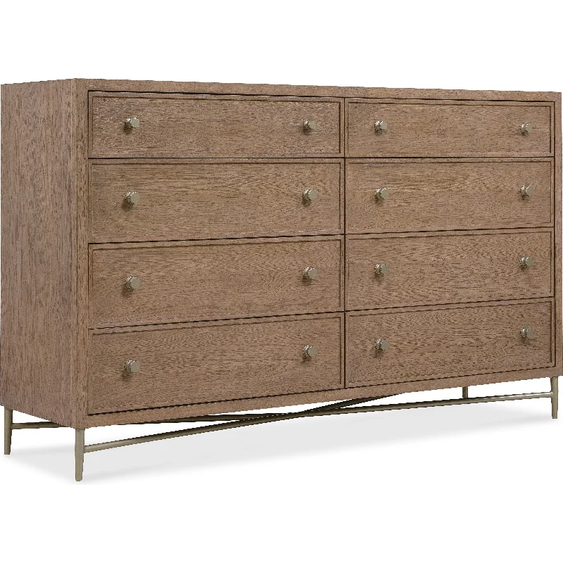 Sonnet Eight-Drawer Dresser - Medium Wood Crew Neckline Casual