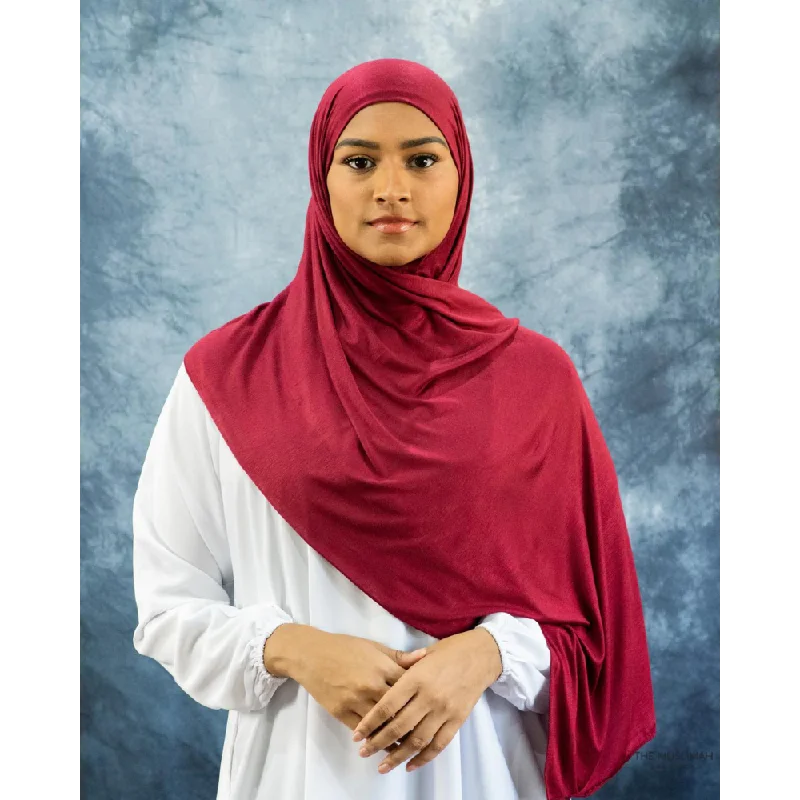 Maroon Jersey Hijab Organic Jersey Tee