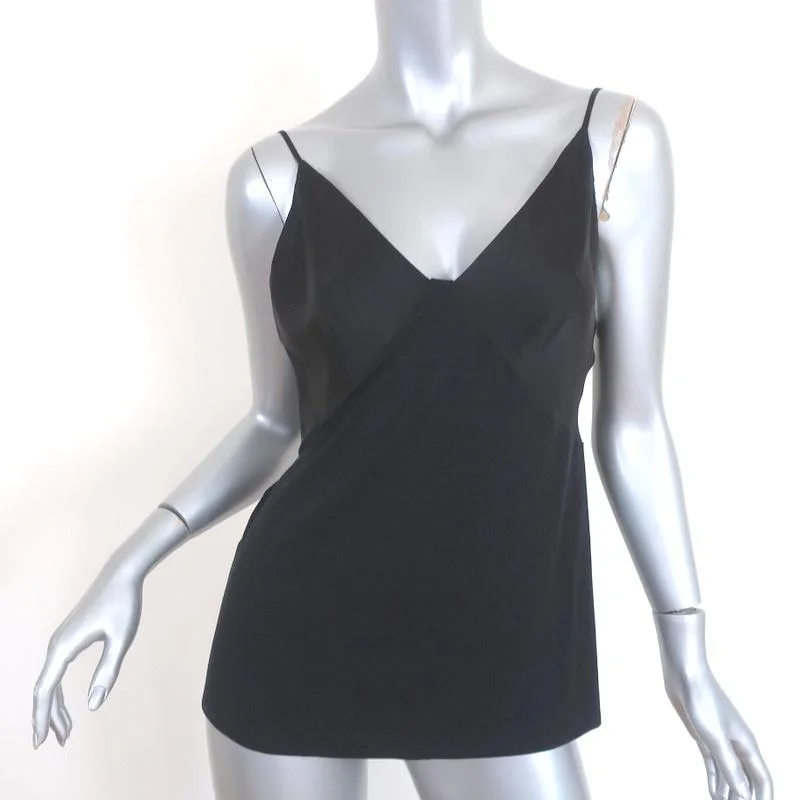 Josie Natori Jersey Essentials Cami Black Silk & Modal Size Small Tank Top pastel tank top