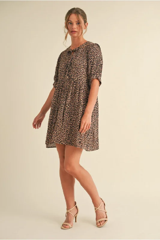 Animal Print Tie Front Dress Tunics Top rated