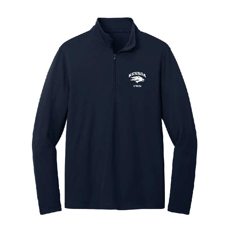 Nevada - NCAA Women's Soccer : Taylor O'Neill - Lightweight Quarter Zip Jacket Zippered Front Buttoned Front Snap Front