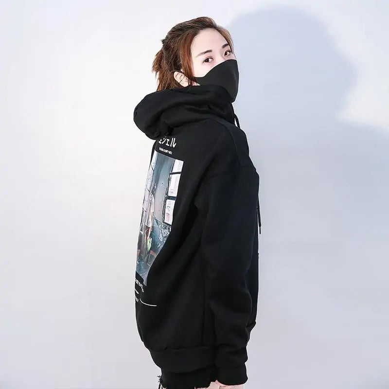 Empty Shell Hoodie Casual Fashion Hoodie with High Neck Warm Protective