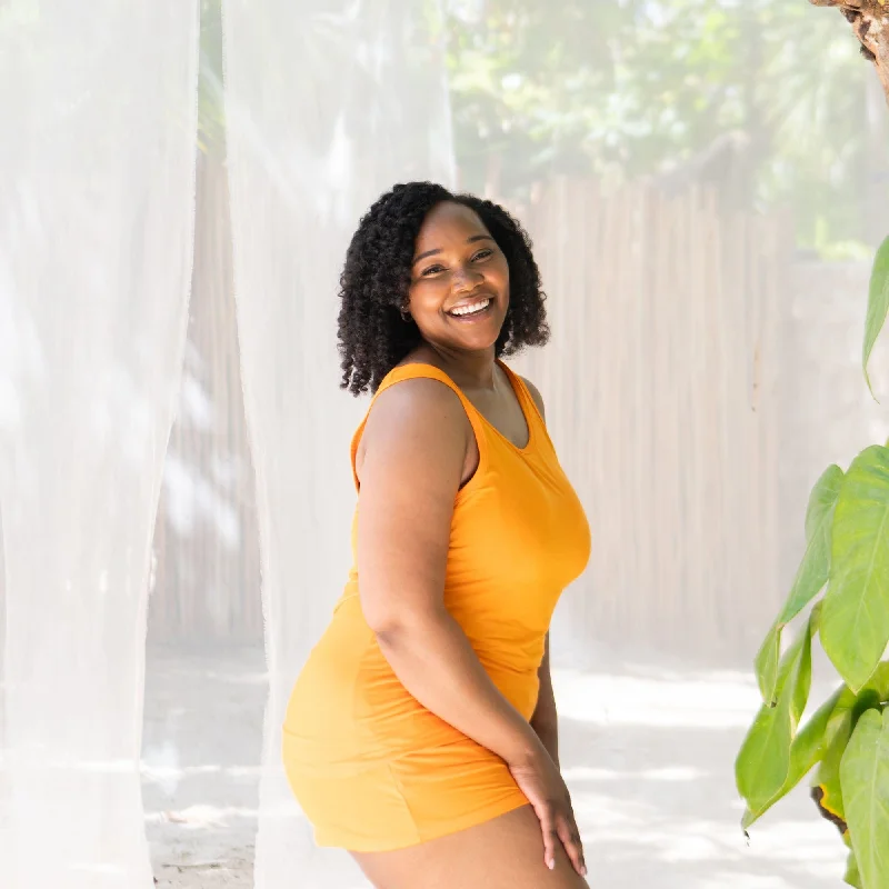 Women’s Tank Set in Tangerine crossback tank top