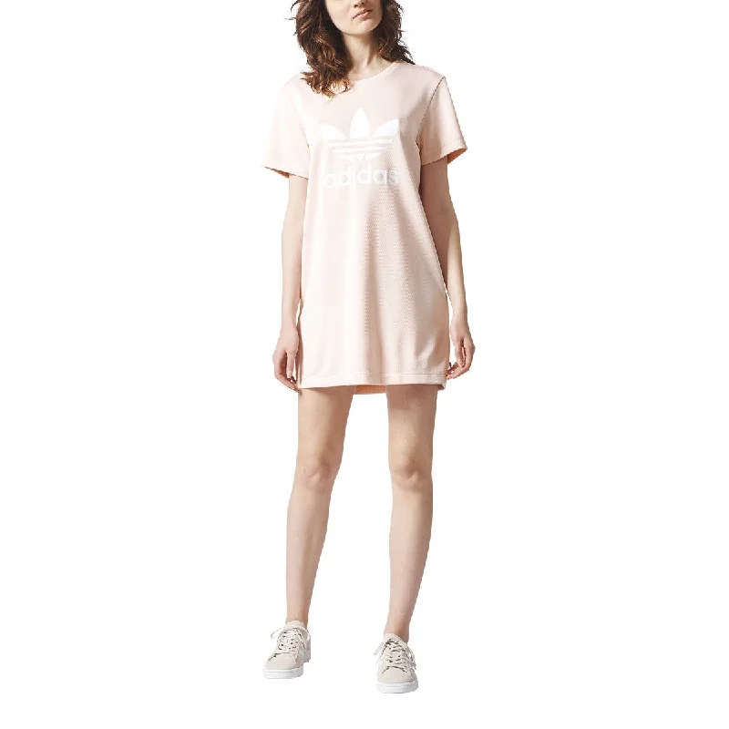 Adidas Originals Trefoil Women's Tee Dress Icey Pink/White Tunics Plaid country