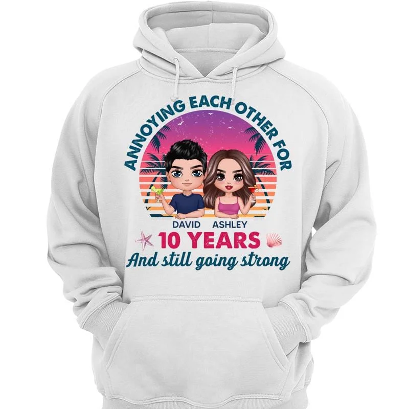 Doll Couple Summer Retro Annoying Each Other Personalized Hoodie Sweatshirt Hoodie with Rhinestones Sparkly Elegant