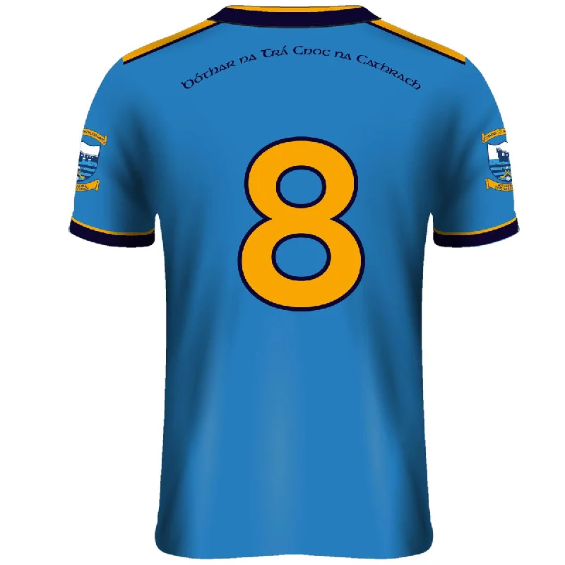 Mc Keever Salthill Knocknacarra GAA Numbered Home Jersey - Adult - Blue Halter Neck Jersey Tee