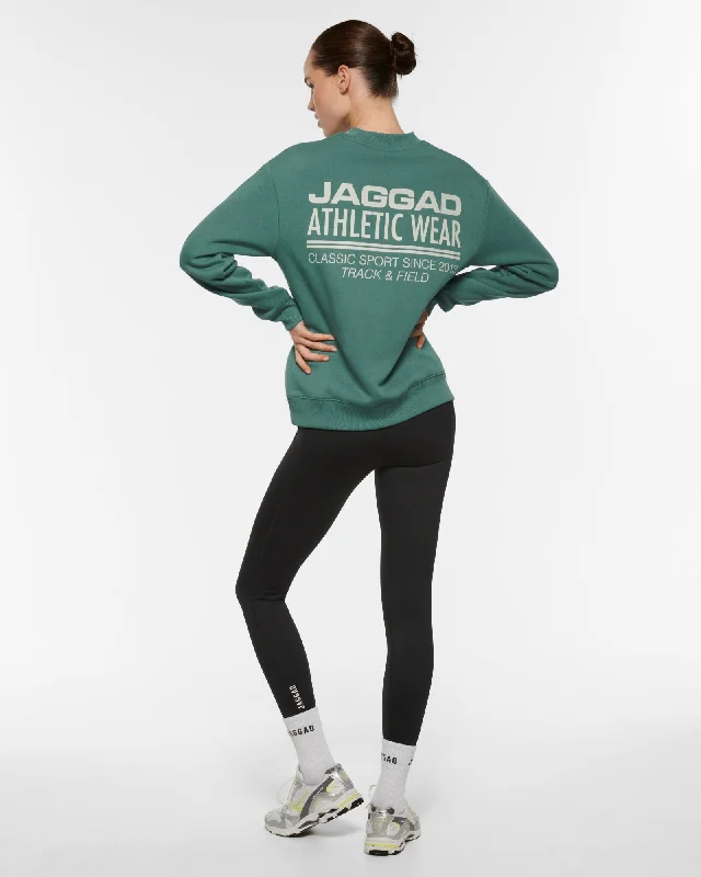 TRACK & FIELD SWEATER DARK SAGE Front Pockets Side Pockets Patch Pockets