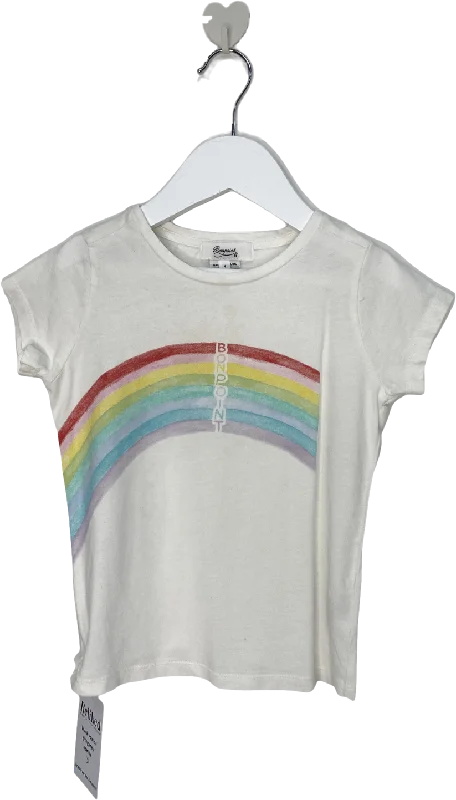 Bonpoint White Rainbow Logo T Shirt 4 Years Polka Dot Checkered Tartan