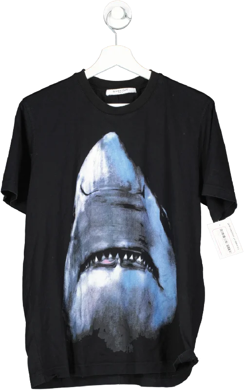 GIvenchy Black Jaws Motif T Shirt UK L Machine Wash Dry Clean Hand Wash