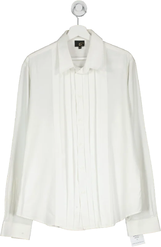 Just Cavalli White Embroidered Slim Fit Shirt UK 44" CHEST Front Pockets Side Pockets Patch Pockets