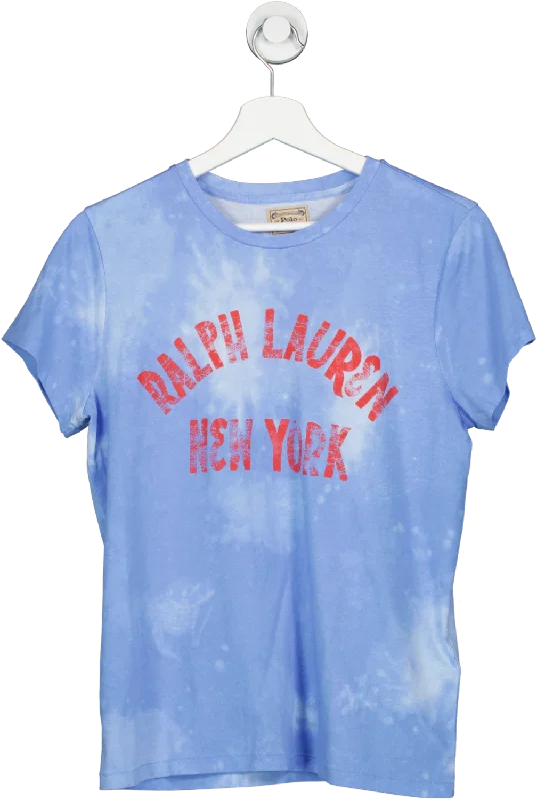 Polo Ralph Lauren Blue “new York” Logo Short Sleeve T-shirt UK M Cozy Warm Stylish