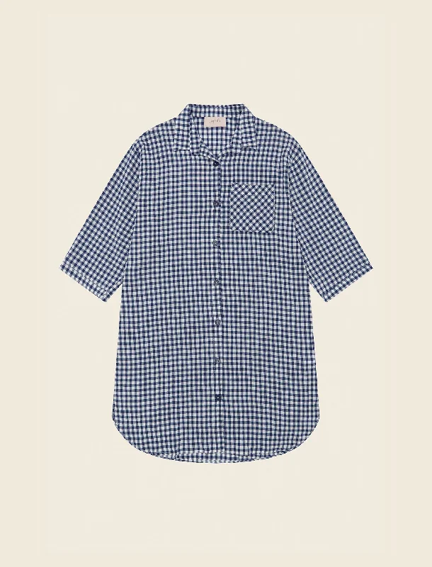 Seersucker Nightshirt Plaid T-Shirt Polka Dot Checkered