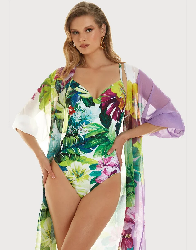 Tropic Midi Beach Shirt - Tropical Terry Blend Velvet Blend Canvas Blend