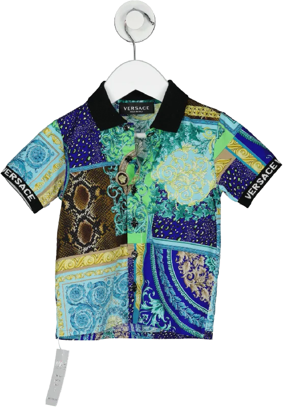 Versace Multicoloured Barococco Printed Shirt 18-24 Months Seamless Knitted Crochet